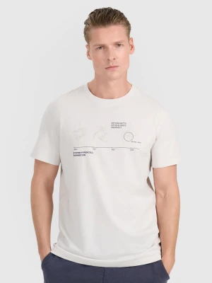 4F T-shirt regular z nadrukiem męski - szary XL