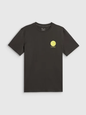 4F T-shirt regular z nadrukiem męski - szary L