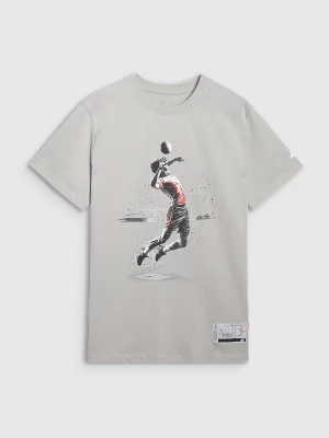 4F T-shirt regular z nadrukiem siatkarskim męski - szary XXL