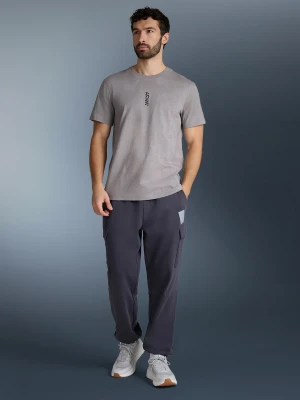 4F T-shirt regular z nadrukiem męski - szary XXL