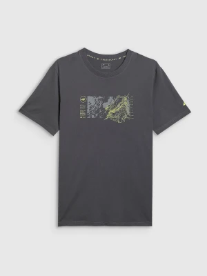 4F T-shirt regular z nadrukiem męski - szary S
