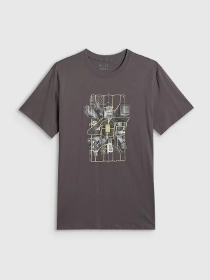 Zdjęcie produktu 4F T-shirt regular z nadrukiem męski - szary XXL