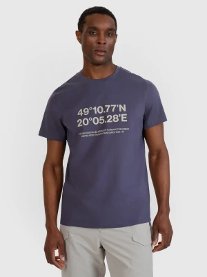 4F T-shirt regular z nadrukiem męski - szary XL