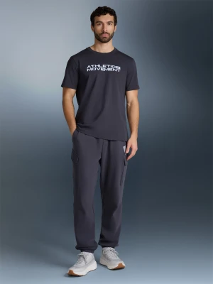 4F T-shirt regular z nadrukiem męski - szary L