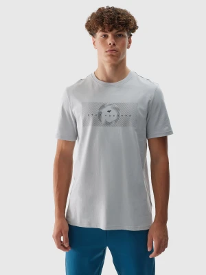 4F T-shirt regular z nadrukiem męski - szary XXL