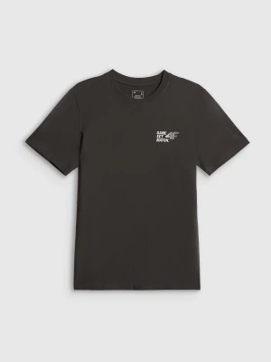 4F T-shirt regular z nadrukiem męski - szary M