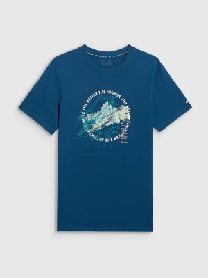 Zdjęcie produktu 4F T-shirt regular z nadrukiem męski - turkusowy L