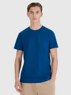 4F T-shirt regular z nadrukiem męski - turkusowy XXL