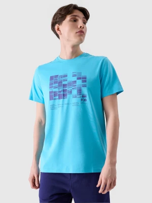 Zdjęcie produktu 4F T-shirt regular z nadrukiem męski - turkusowy XL