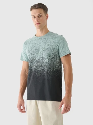 4F T-shirt regular z nadrukiem męski - turkusowy XXL