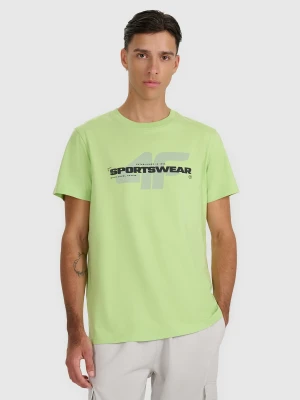 4F T-shirt regular z nadrukiem męski - zielony XXL