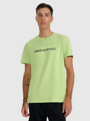 4F T-shirt regular z nadrukiem męski - zielony XXL