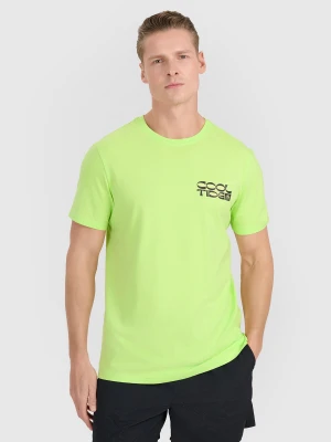 4F T-shirt regular z nadrukiem męski - zielony XXL