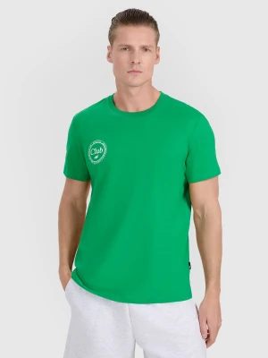 4F T-shirt regular z nadrukiem męski - zielony L