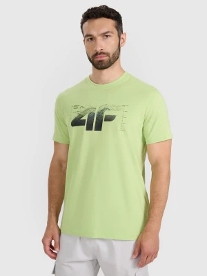 4F T-shirt regular z nadrukiem męski - zielony XL