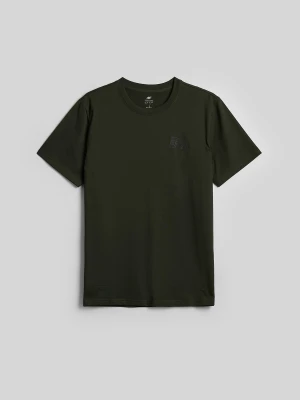 4F T-shirt regular z nadrukiem męski - zielony M