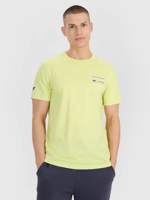 4F T-shirt regular z nadrukiem męski - zielony XL