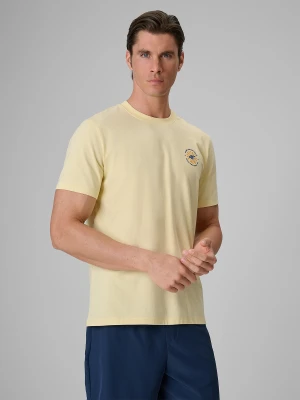 4F T-shirt regular z nadrukiem męski - żółty M