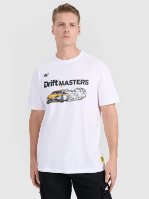 4F T-shirt regular z nadrukiem uniseks 4F x Drift Masters - biały S