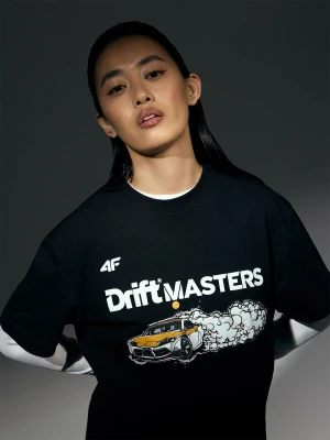 4F T-shirt regular z nadrukiem uniseks 4F x Drift Masters - czarny M