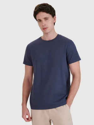 4F T-shirt regular ze strukturalnej dzianiny męski - szary S