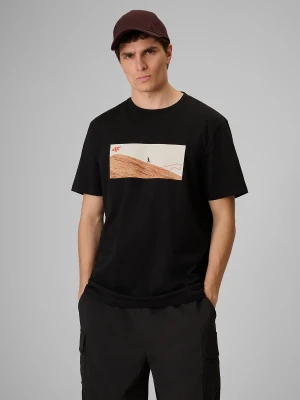Zdjęcie produktu 4F T-shirt relaxed z nadrukiem męski - czarny XL