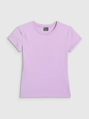 Zdjęcie produktu 4F T-shirt slim gładki damski - fioletowy L