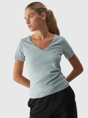 Zdjęcie produktu 4F T-shirt slim gładki damski - turkusowy XL