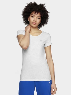 4F T-shirt slim gładki damski XS