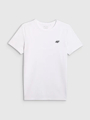 4F T-shirt slim gładki męski - biały S