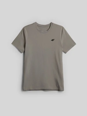 4F T-shirt slim gładki męski - szary S