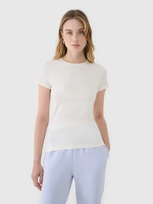 4F T-shirt slim z modalem damski - biały XL