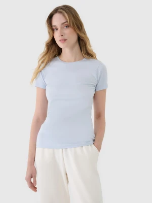 4F T-shirt slim z modalem damski - niebieski M