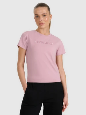 Zdjęcie produktu 4F T-shirt slim z nadrukiem damski - różowy XL