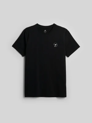 4F T-shirt slim z nadrukiem męski - czarny XL