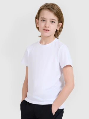 4F T-shirt sportowy szybkoschnący chłopięcy - biały 122/128 (6-8 lat)