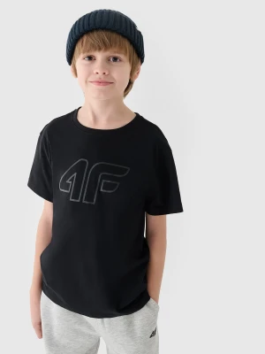 4F T-shirt z nadrukiem chłopięcy - czarny 158 (12-13 lat)