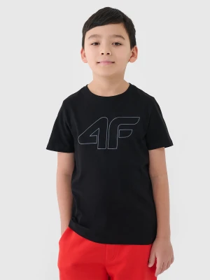 4F T-shirt z nadrukiem chłopięcy - czarny 128 (7-8 lat)