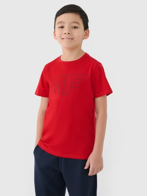 4F T-shirt z nadrukiem chłopięcy - czerwony 140 (9-10 lat)