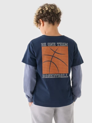 4F T-shirt z nadrukiem chłopięcy - gra natowy 122 (6-7 lat)