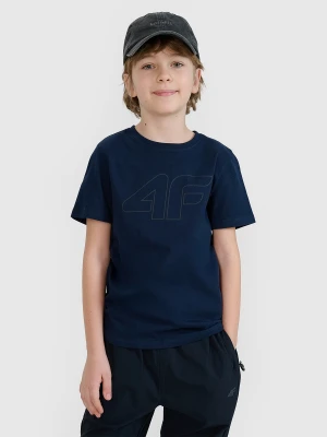 4F T-shirt z nadrukiem chłopięcy - granatowy 140 (9-10 lat)