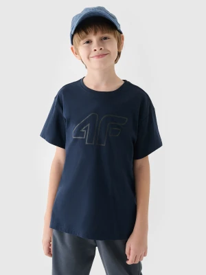4F T-shirt z nadrukiem chłopięcy - granatowy 146 (10-11 lat)