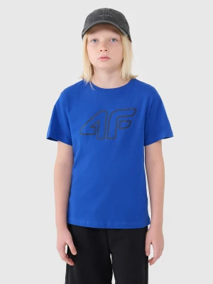 4F T-shirt z nadrukiem chłopięcy - niebieski 122 (6-7 lat)