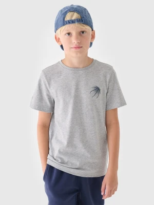 4F T-shirt z nadrukiem chłopięcy - szary 140 (9-10 lat)