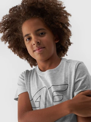4F T-shirt z nadrukiem chłopięcy - szary 152 (11-12 lat)