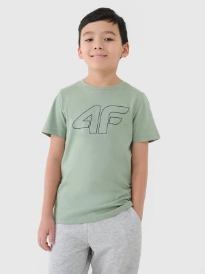 4F T-shirt z nadrukiem chłopięcy - turkusowy 152 (11-12 lat)