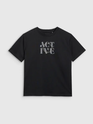 4F T-shirt z nadrukiem damski - czarny L