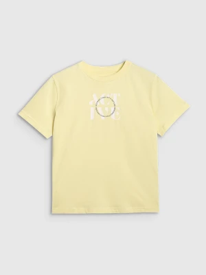 4F T-shirt z nadrukiem damski - żółty M