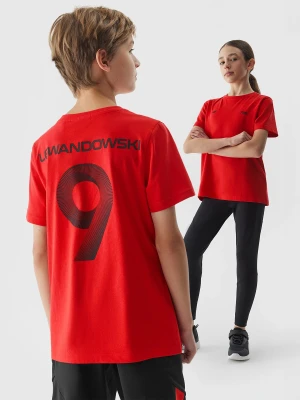 4F T-shirt z nadrukiem dziecięcy 4F x Robert Lewandowski - czerwony 164 (13-14 lat)