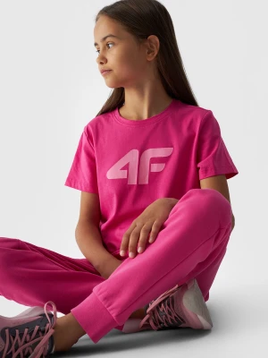 4F T-shirt z nadrukiem dziewczęcy - różowy 152 (11-12 lat)